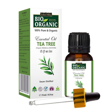 Indus Valley 100% Pure Natural & Organic, Undiluted Tea Tree Essential Oil with Therapeutic Grade & Glass Dropper for Skin, Hair Care -15ml